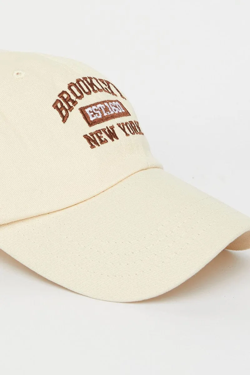 Beige Brooklyn Dad Cap