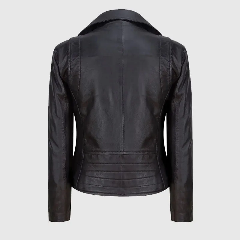 New Premium Quality Womens Real Leather Biker Jacket