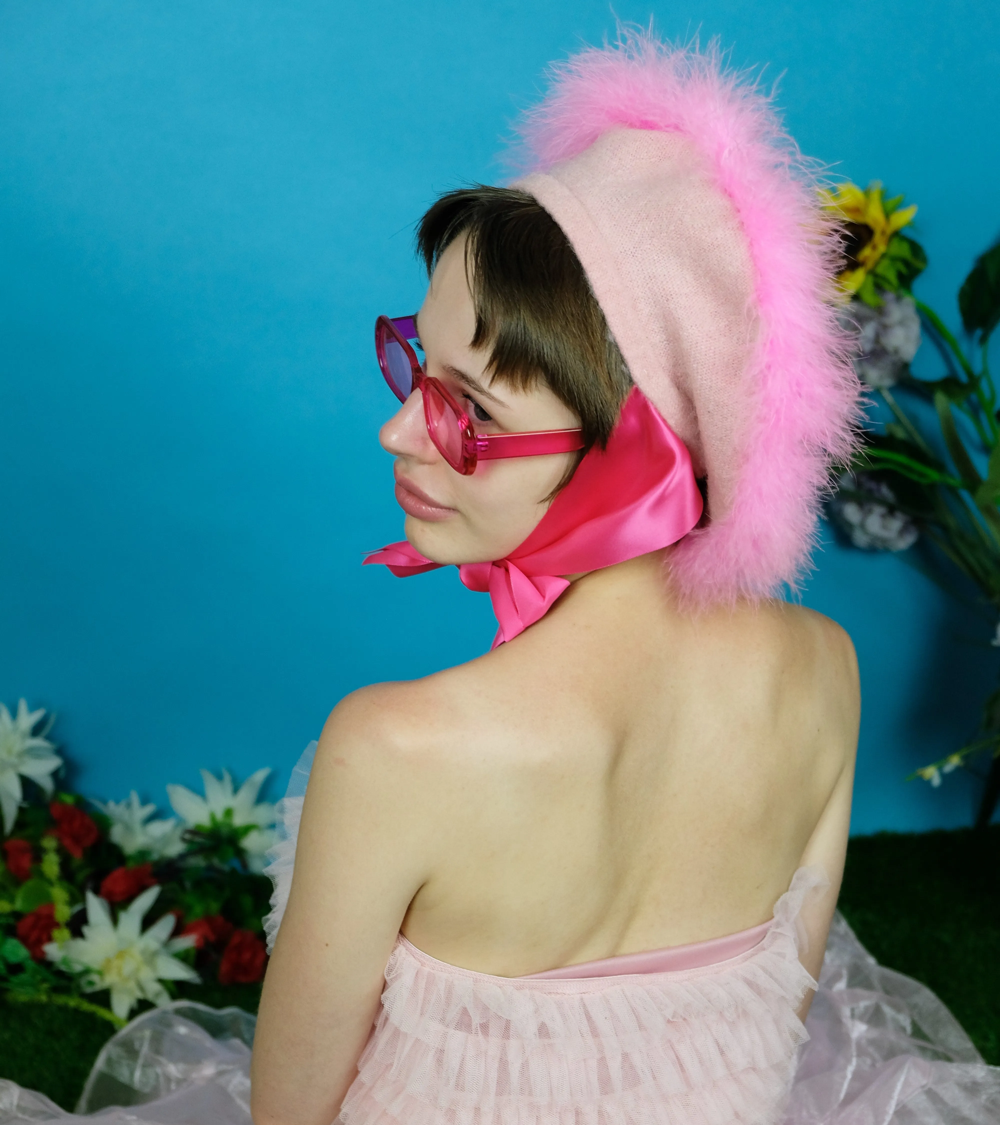 Pink Fluffy  Beret