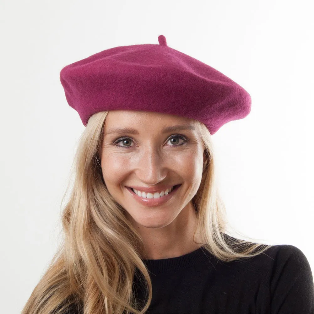 Wool Beret Raspberry Wholesale Pack